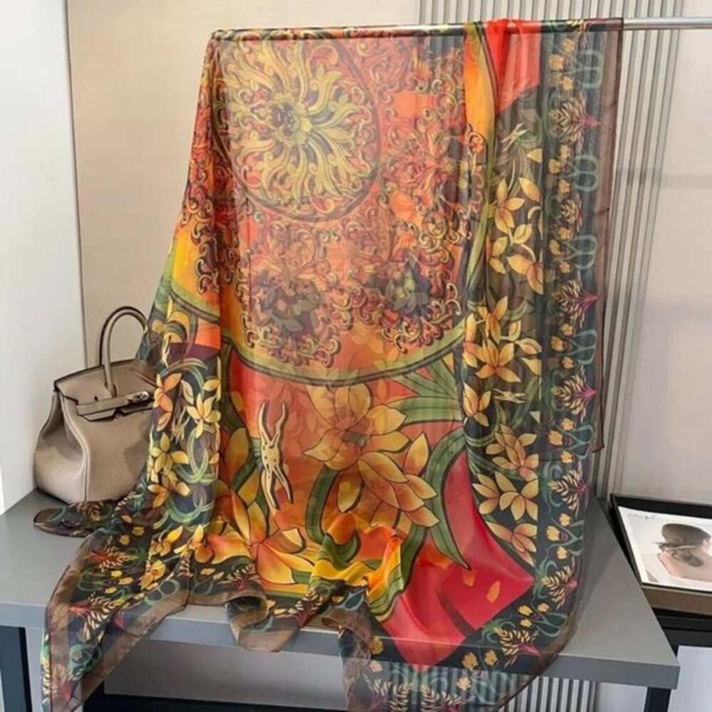 2/$30 NEW Boho Silk Feeling Eclectic Floral Elegant Chic Sheer Design Tropical